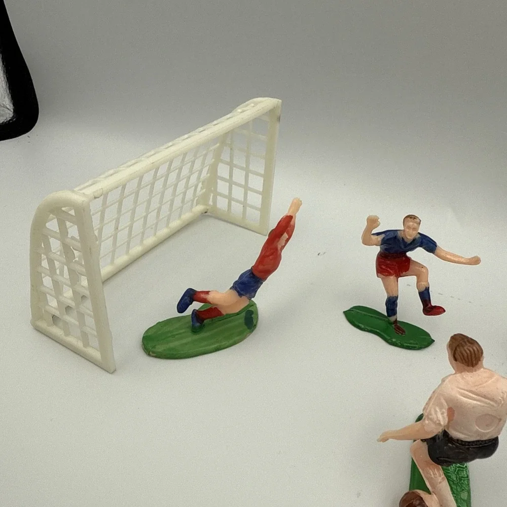 Vintage Soccer Players Cake Topper Figures Made In‎ Hong Kong